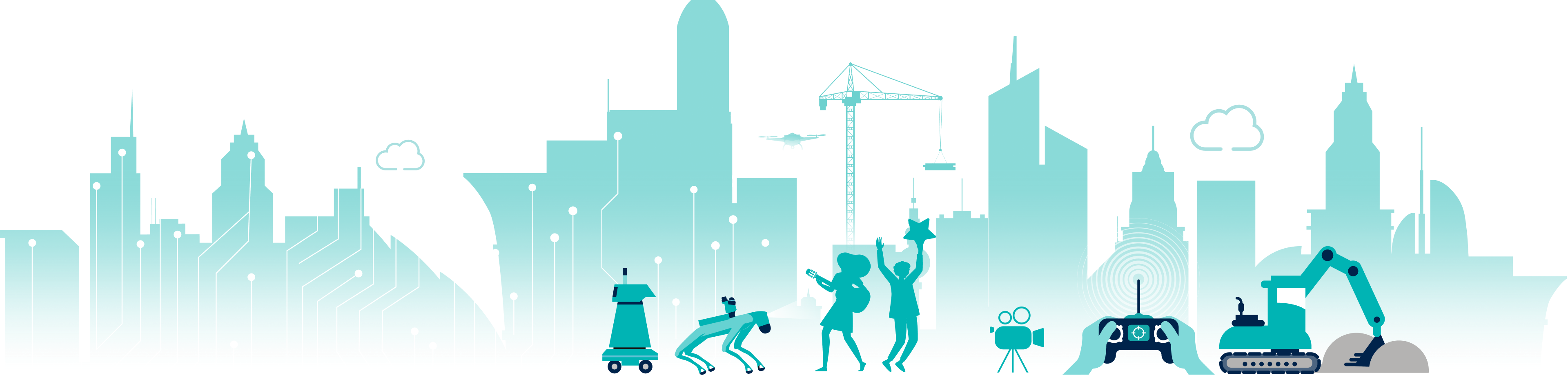 Smart construction city skyline